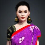 Gold Kanful Earring – Traditional Indian Jewelry Prop for iClone
