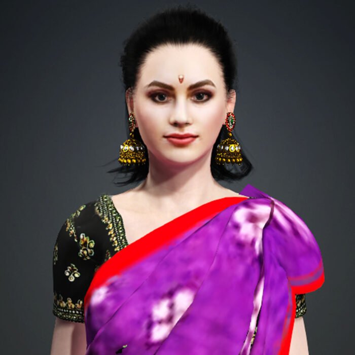 Gold Kanful Earring  – Traditional Indian Jewelry Prop for iClone - Image 1