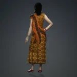 Indian Traditional Saree Orange Colour Download for iClone 7-8 - Image 3
