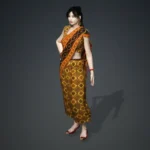 Indian Traditional Saree Orange Colour Download for iClone 7-8 - Image 4