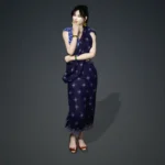 Indian Traditional Saree navy blue Download for iClone 7-8