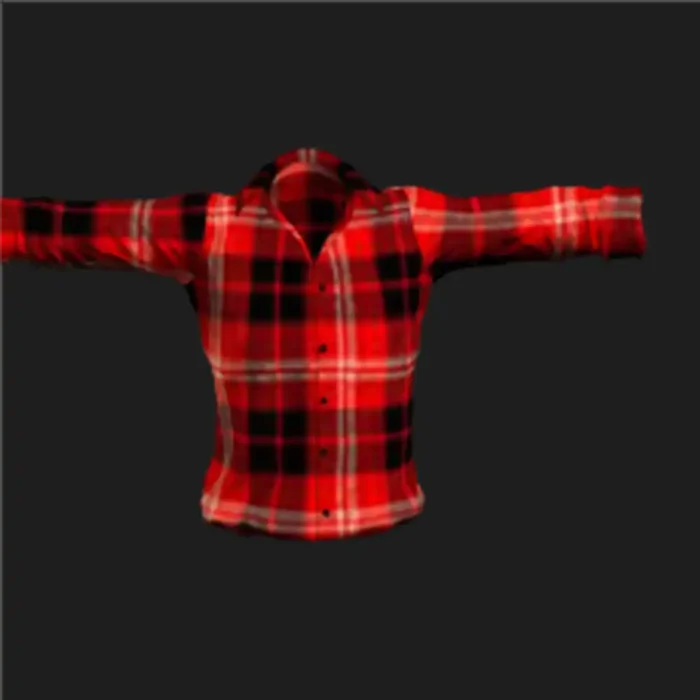 iClone Red Checkered Shirt  Casual Urban Outfit for Male Characters - Image 1