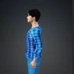 🔷 iClone Blue Check Shirt Smart Casual Male Outfit - Image 2
